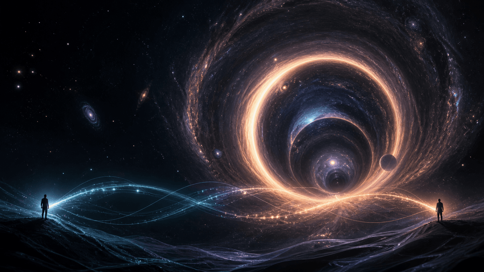 A cosmic image of entanglement, a black-hole universe, and vital energy